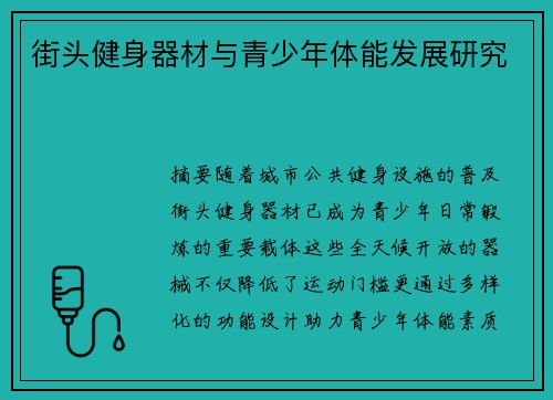 街头健身器材与青少年体能发展研究